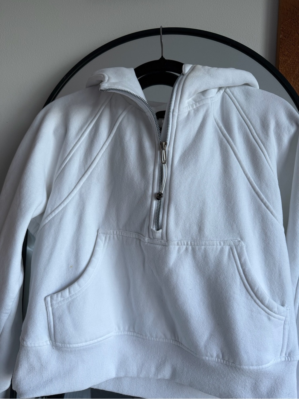Classic White Half-Zip Hoodie - Women